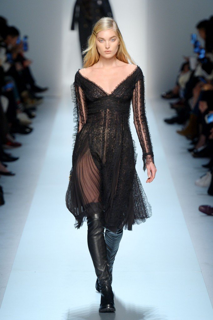 Mandatory Credit: Photo by Davide Maestri/WWD/REX/Shutterstock (8435272i) Elsa Hosk on the catwalk Ermanno Scervino show, Runway, Autumn Winter 2017, Milan Fashion Week, Italy - 25 Feb 2017